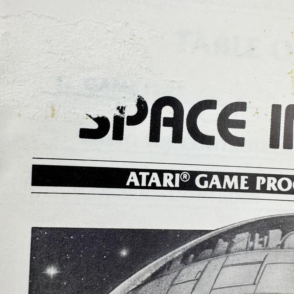 Vtg 1986 Atari Space Invaders 7 page Game Program Instruction Manual CX2632 ONLY